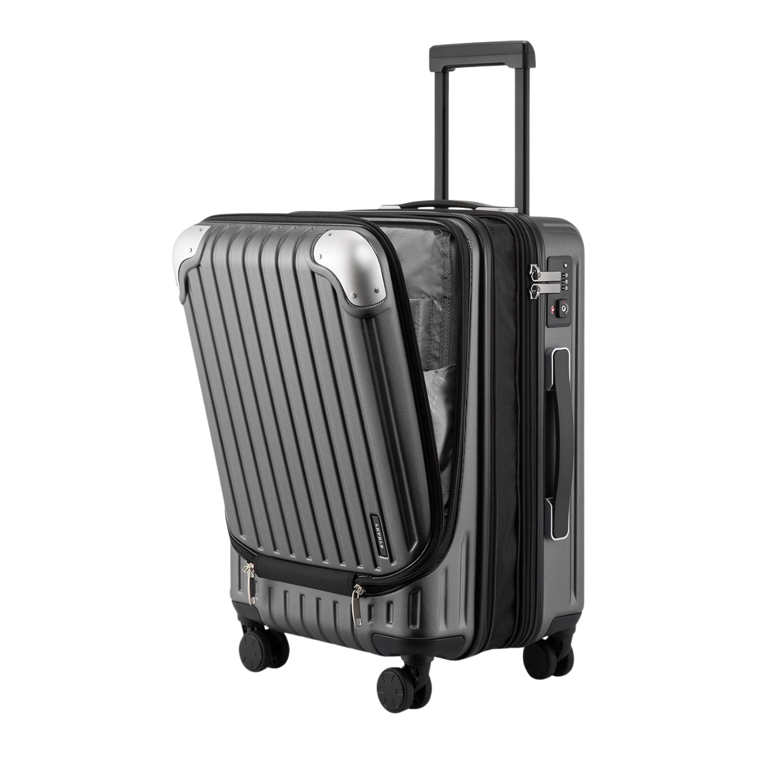 A hard shell suitcase