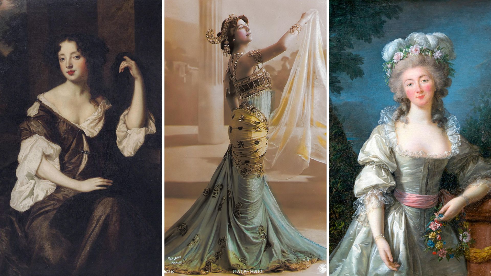 A composite image of three mistress paintings