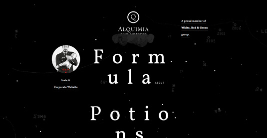Example of parallax scrolling websites: Alquimia