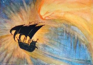 This is just one of 48 stunning illustrations to grace the pages of William Timlin's The Ship that Sailed to Mars