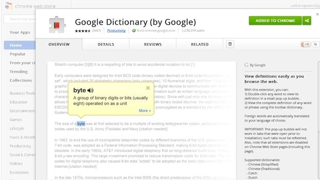 Google Dictionary