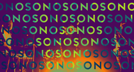 The Sonos wordmark can be repeated to create a never-ending typographic pattern