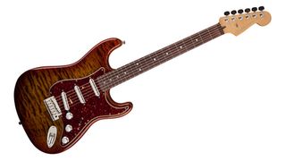 Check out the top on the Artisan Walnut-Top Strat...