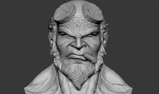 Carve wrinkles in to skin and cloth to add detail in ZBrush