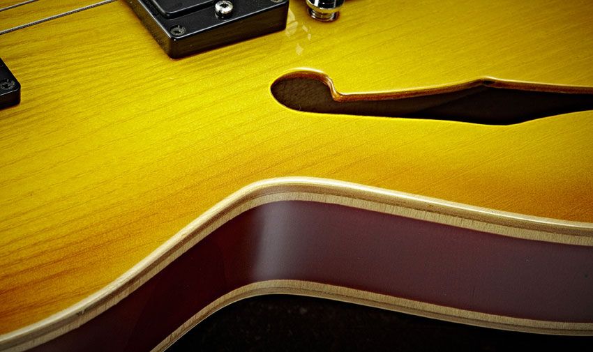 With no edge binding you can easily see the laminate construction of the Ghostrider
