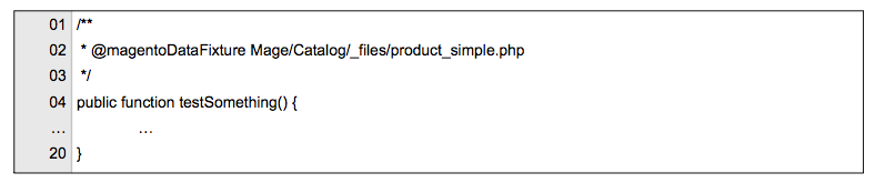 Listing 5: Annotation for creating test data