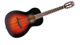 It certainly has a vibe, with a solid African mahogany top, deep Vintage Sunburst, cream binding and abalone ring