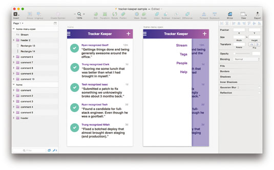 Activity timeline