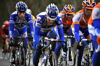 Chavanel follows his teammate Kevin Seeldraeyers (Quick Step) in the break royale.