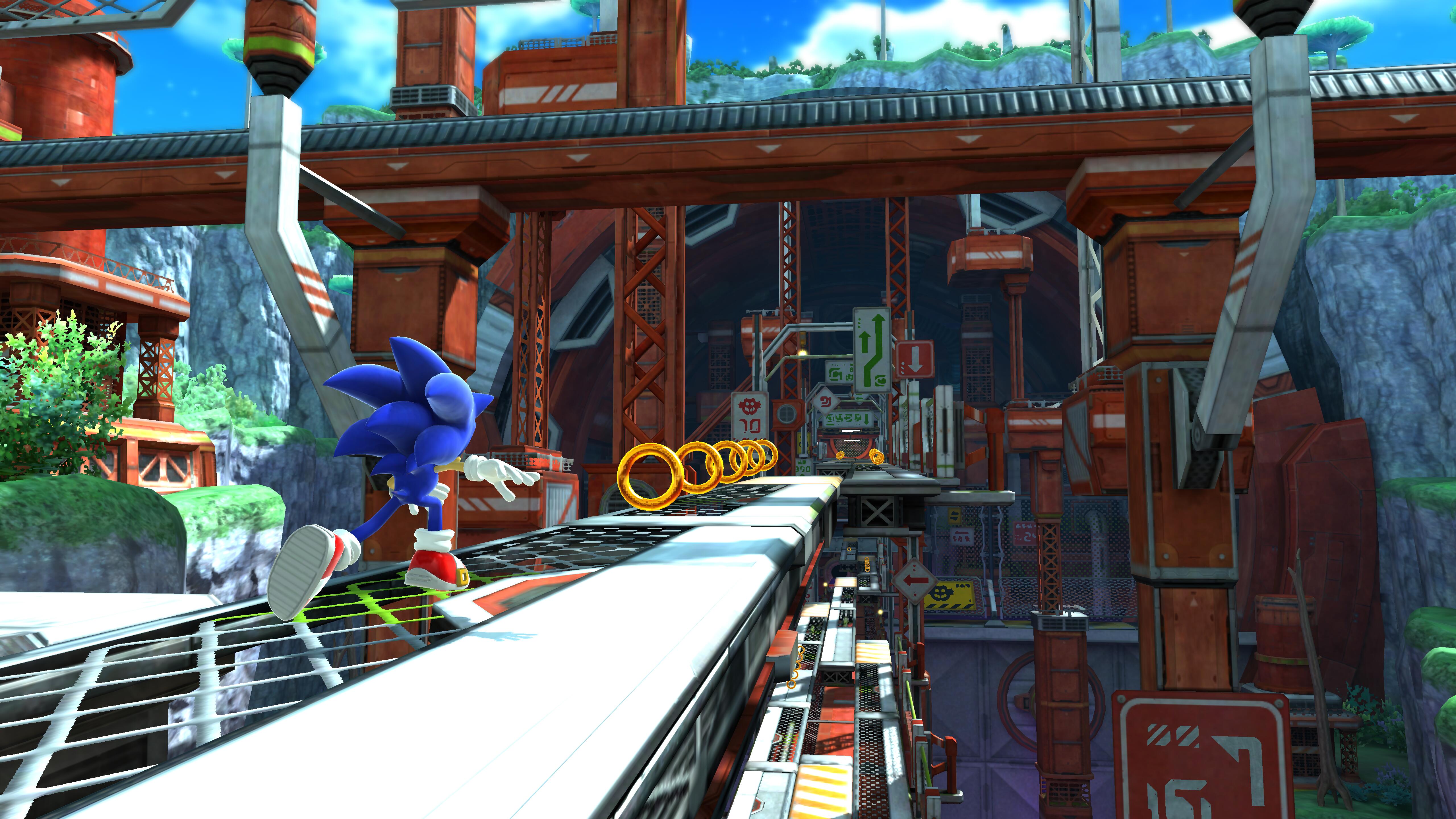 Modern Sonic runs into Eggman's factory on Planet Wisp in Sonic Generations