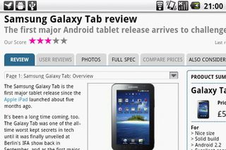 LG optimus one review: browser