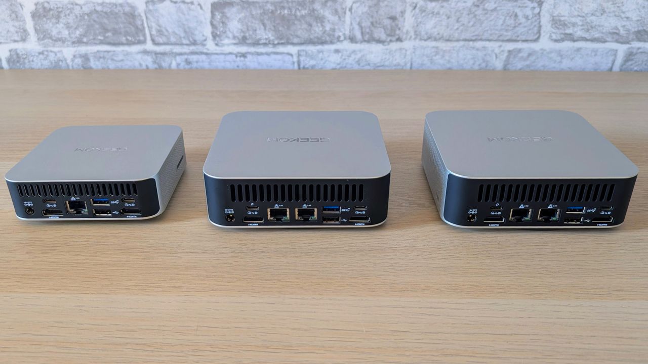 The Geekom A7 Max on a desk