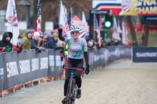 Kaya Musgrave (Bear CX) wins women junior 17-18 US Cyclocross National Championship in Hartford
