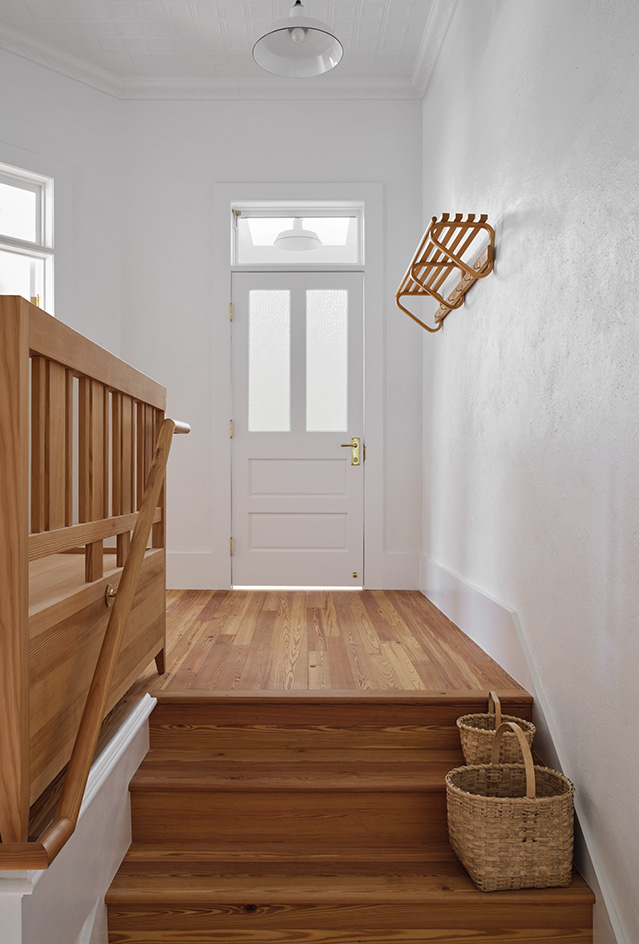 interior of Judd Foundation North Apartments in Marfa with timber furniture and domestic styling