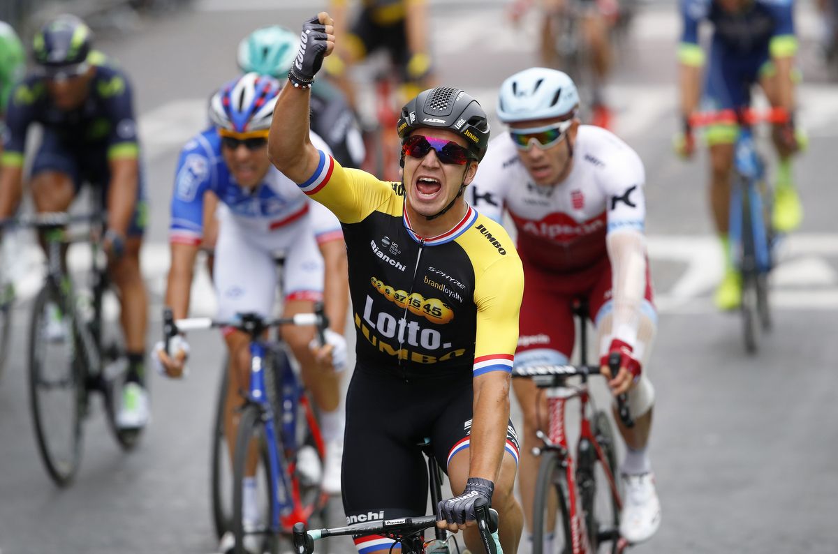 Dylan Groenewegen (LottoNL-Jumbo) is pumped with victory