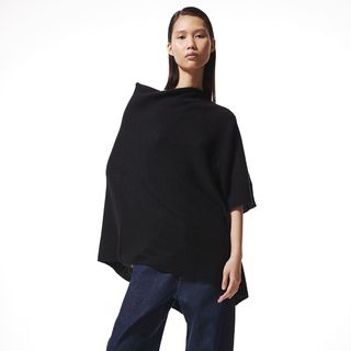 Fine-Knit Cashmere-Blend Poncho