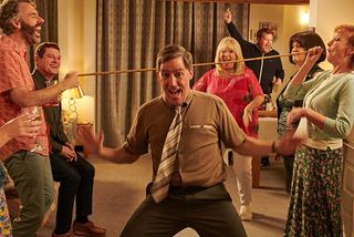 Bryn (Rob Rydon) doing the limbo in the Gavin & Stacey Christmas special 2024