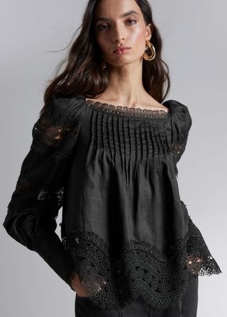 Lace-Trimmed Blouse