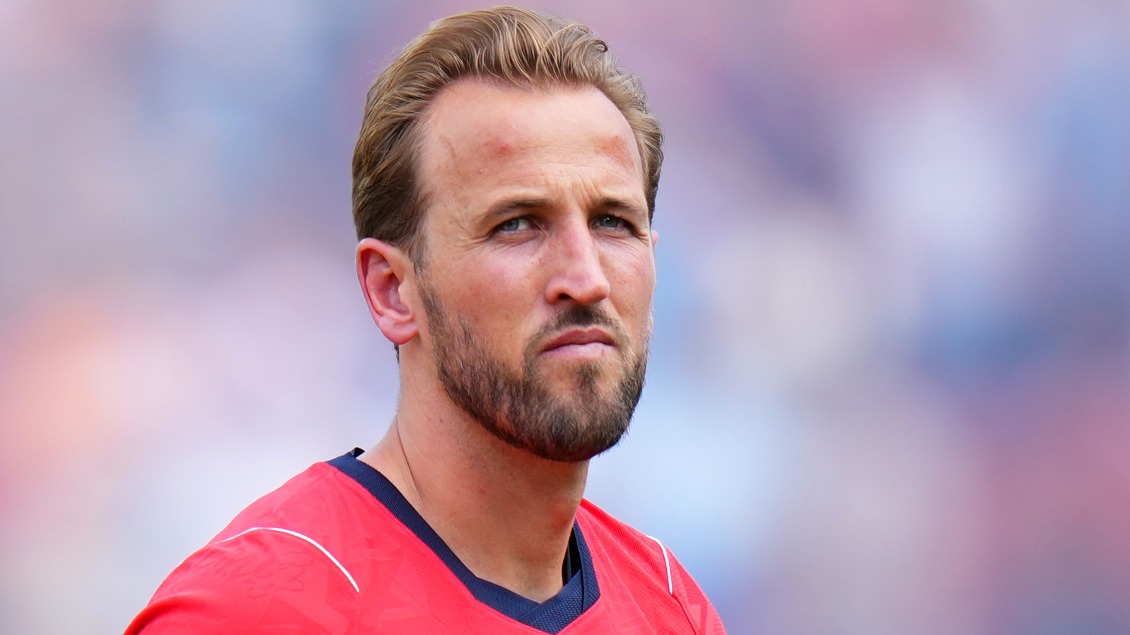 Harry Kane #9 of England looks on during the international friendly match between England and New Zealand at Raymond James Stadium on June 06, 2026 in Tampa, Florida.