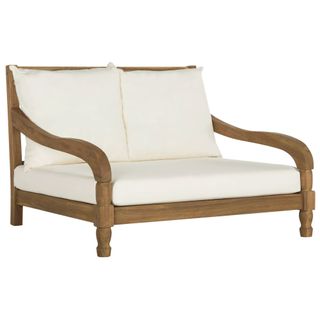 A Safavieh Outdoor Lounger in white