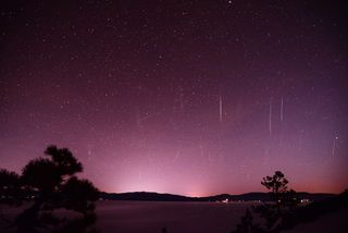 2013 Gemind Meteor Shower Over Lake Tahoe, NV, on Dec. 14, 2013.