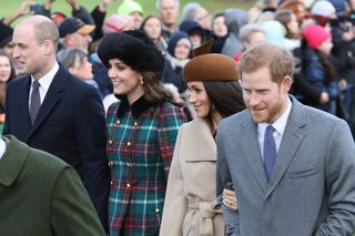 Prince William, Kate Middleton, Meghan Markle, and Prince Harry at Christmas 2017
