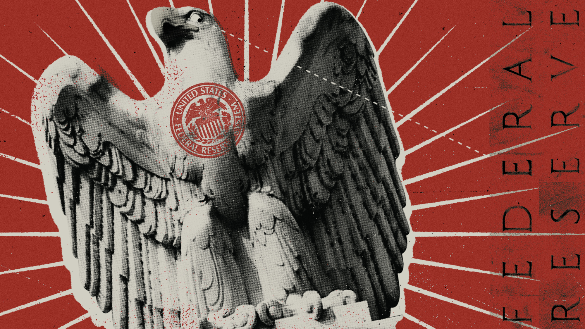 Illustration of the eagle statue at the front entrance of the Federal Reserve Board's Eccles Building, Washington, D.C.