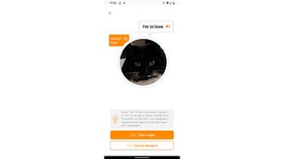 Meow talk app showing cat sound translation