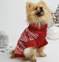 Red Fair Isle Christmas Dog Jumper