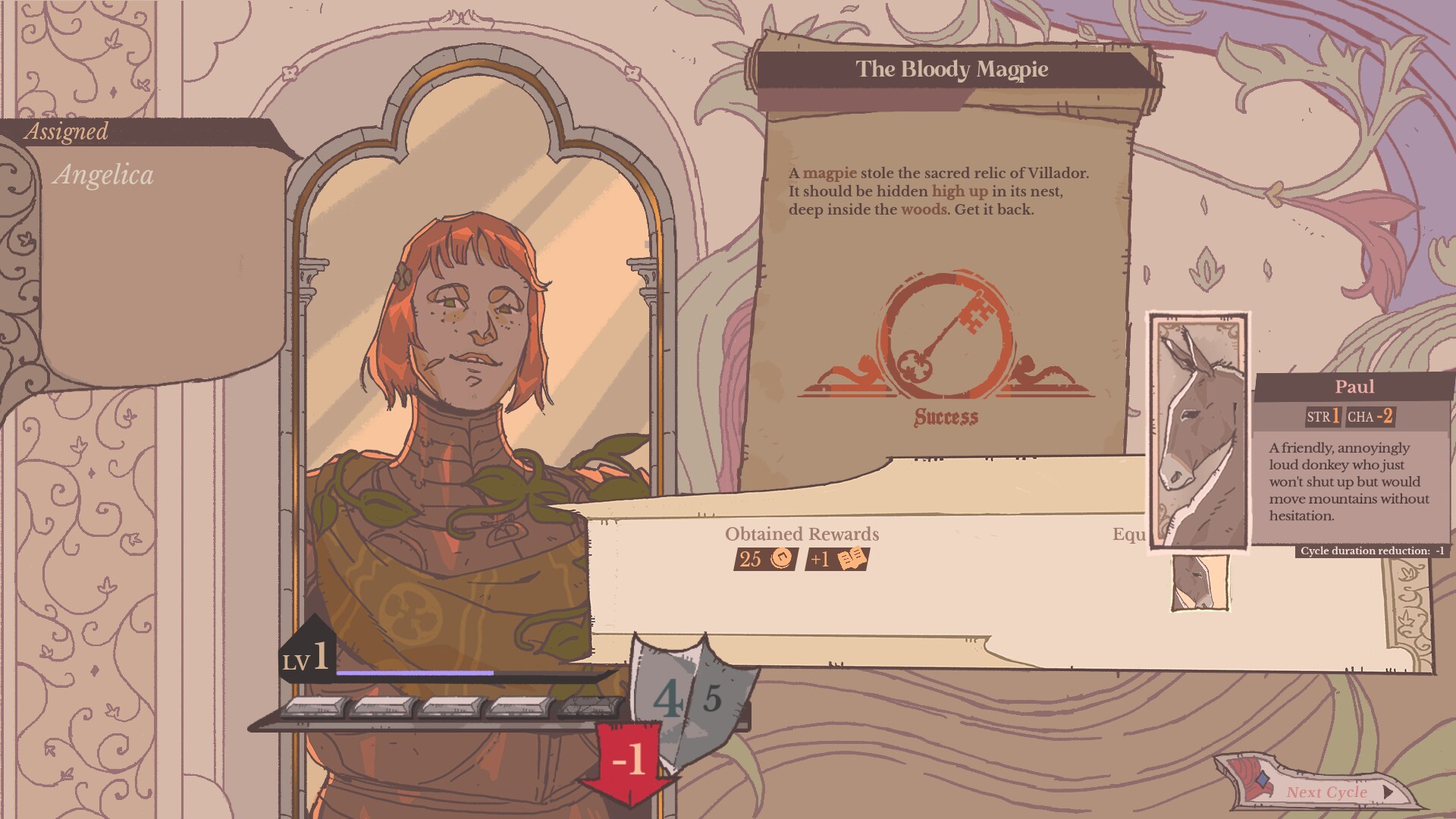 The quest log of a knight's adventure. 