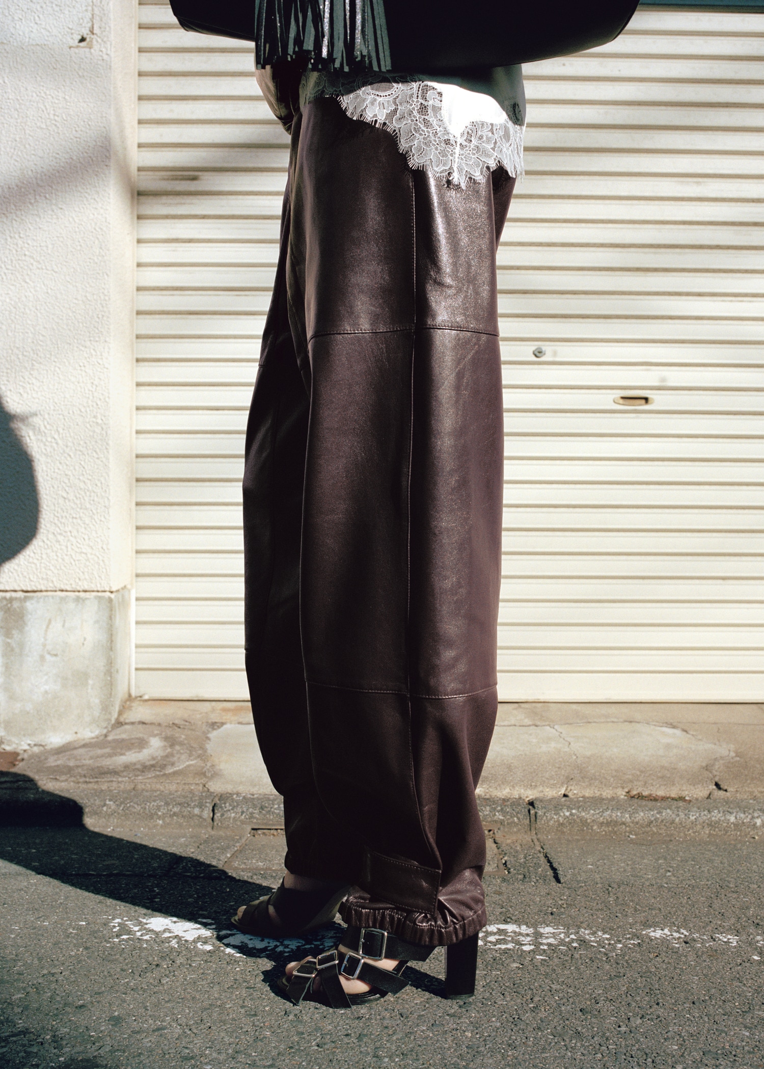 Leather Pants With Buttoned Hem - Women | Mango Usa