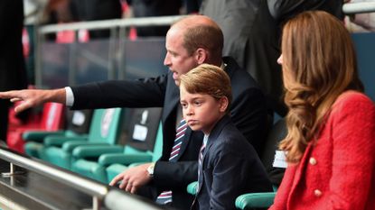Prince George watches the UEFA Euro 2020 England v Germany game with Prince William and Kate Middleton