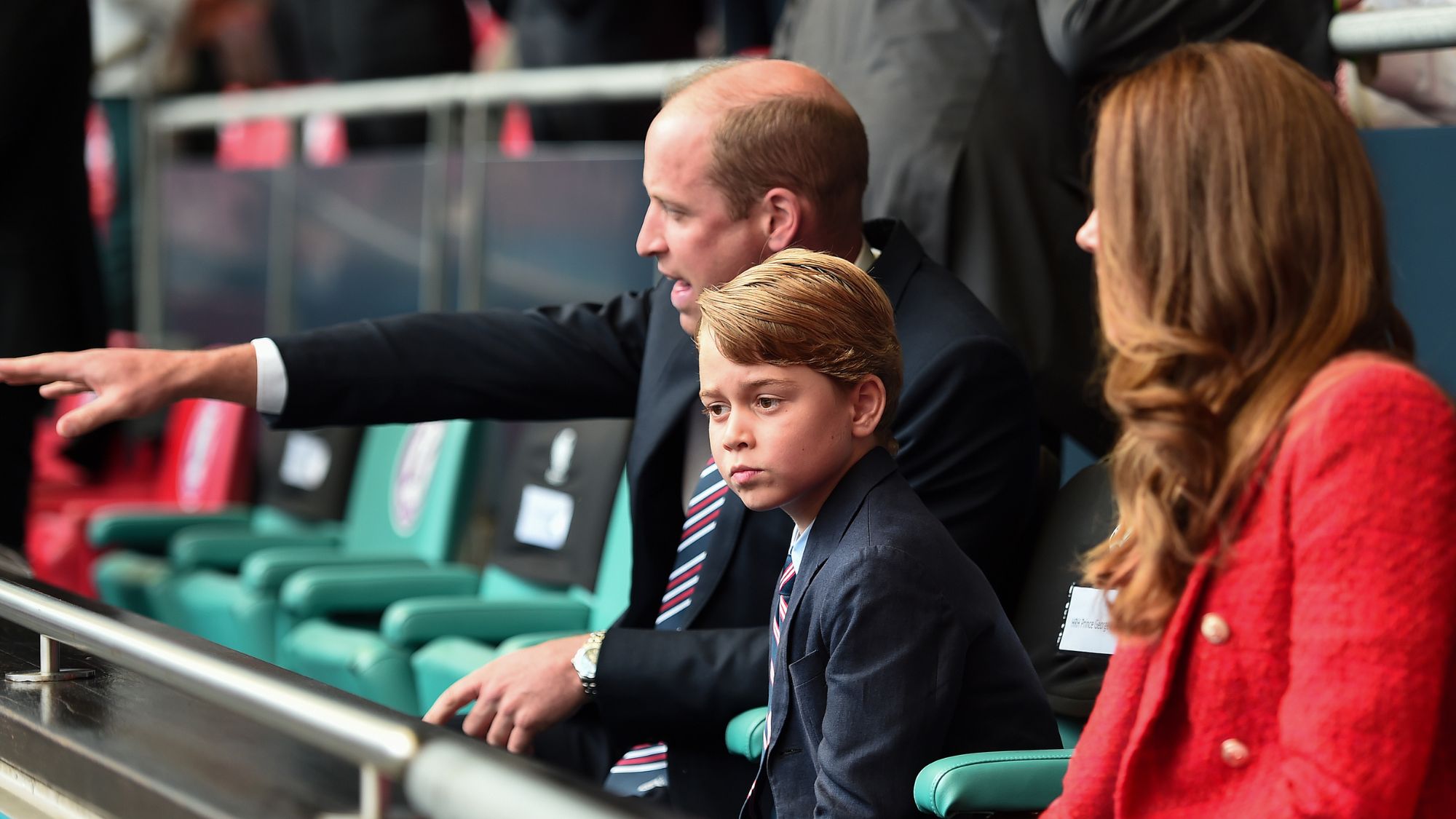 Prince George watches the UEFA Euro 2020 England v Germany game with Prince William and Kate Middleton