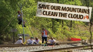 Greenpeace campaigning 'Clean the Cloud.'