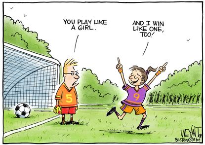 Editorial Cartoon U.S. Win Like A Girl Soccer World Cup