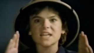 Young Jack Black in a safari hat for Atari Pitfall ad