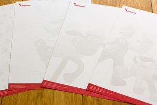 aardman website and stationary design