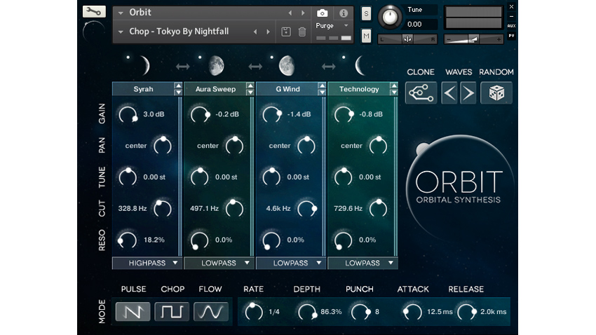Orbit enables you to rotate around four separate sound sources.