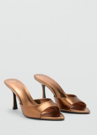 Metallic-Effect Slingback Sandals - Women | Mango United Kingdom