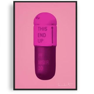 damien hirst pink pill print
