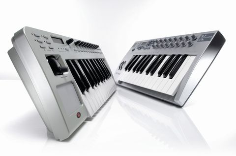 The E-mu Xboard 25 (right) is a slimline keyboard.