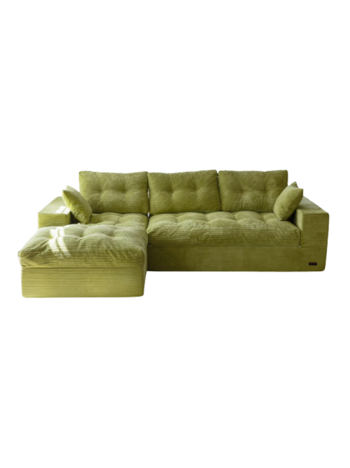 L-Shaped Boneless Couch With Ottoman