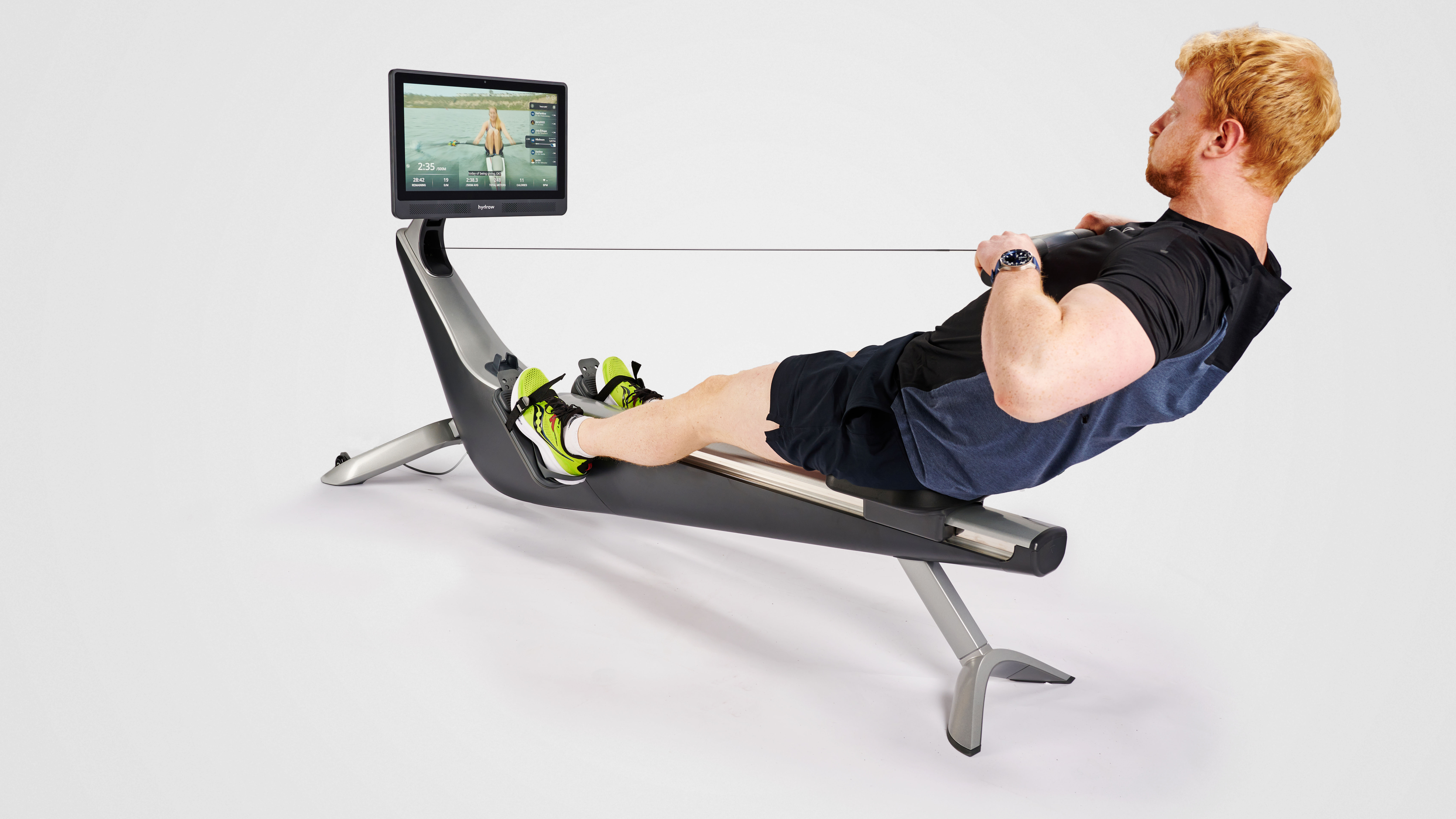 Live Science training writer Harry Bullmore is testing out the Hydrow rowing machine