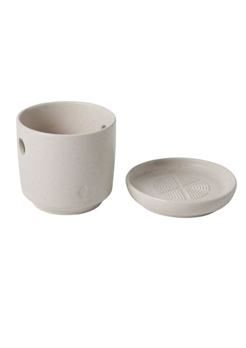 John Lewis X Deliciously Ella Stoneware Garlic Pot & Grater Plate