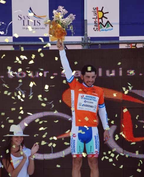Jose Serpa (Androni-Giocattoli) leads the race overall.