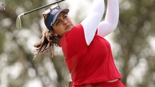 Lizette Salas takes a shot at the 2021 Solheim Cup in Ohio
