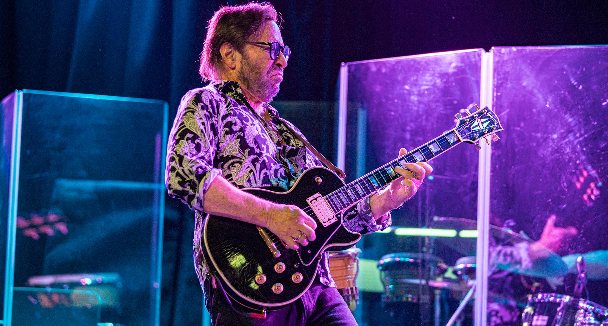 Al Di Meola performs live in 2024.