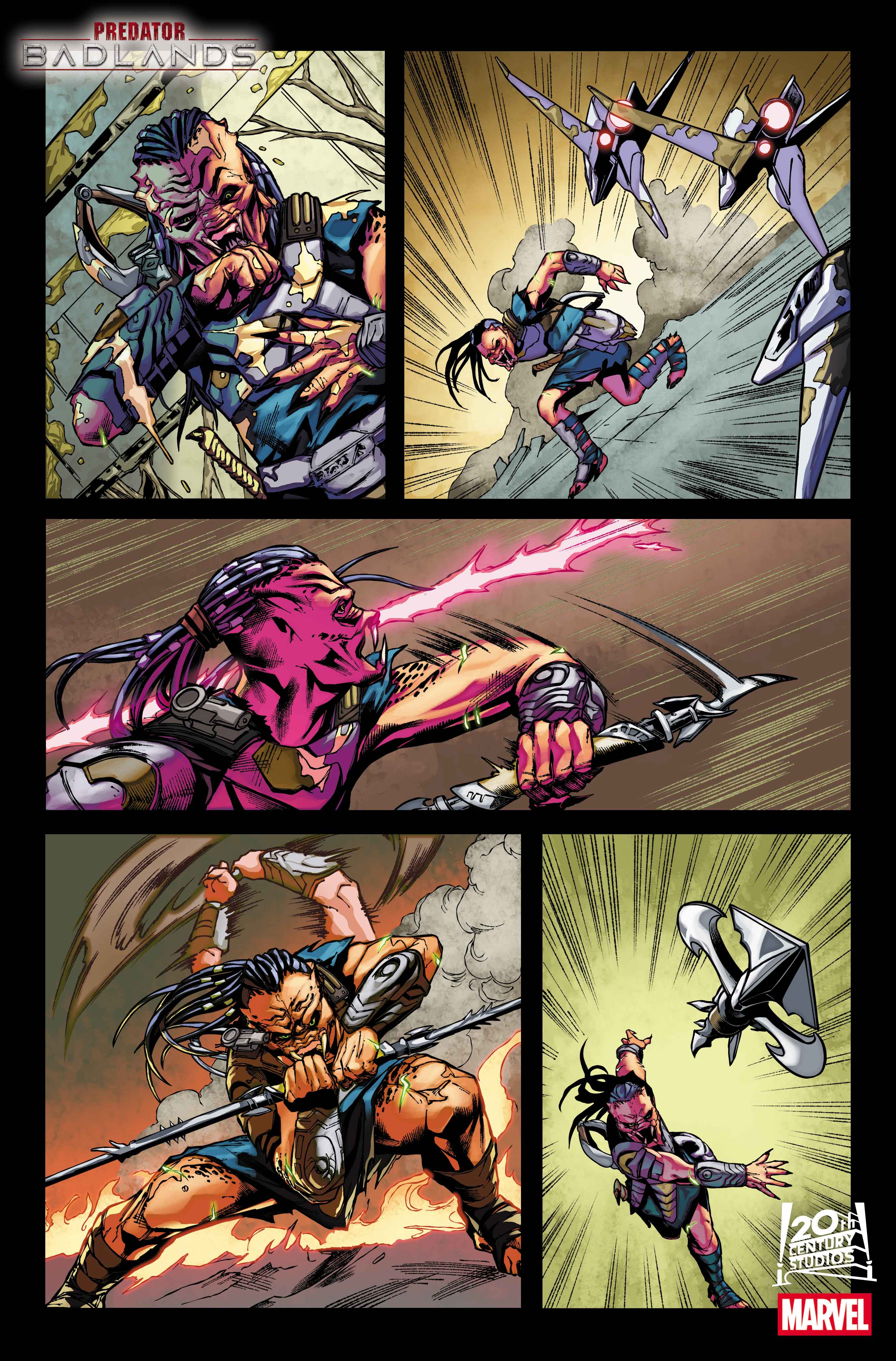 A pair of Yautja fighting flying drones