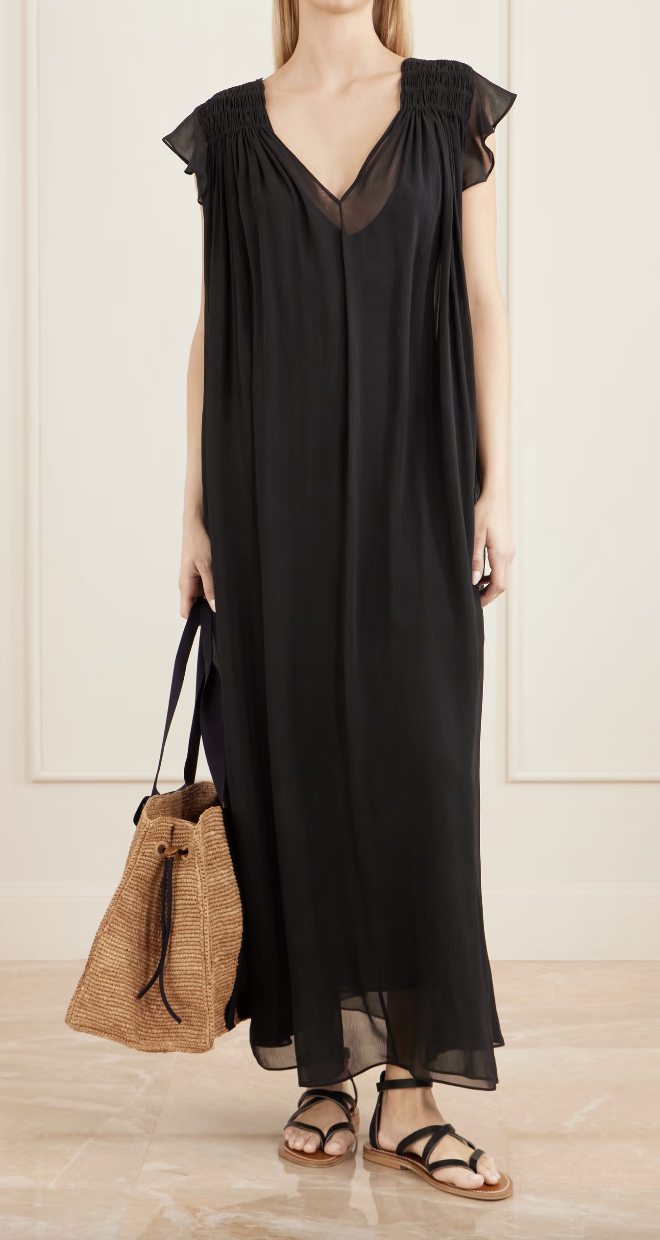Eres, Midnight Concert shirred muslin maxi dress