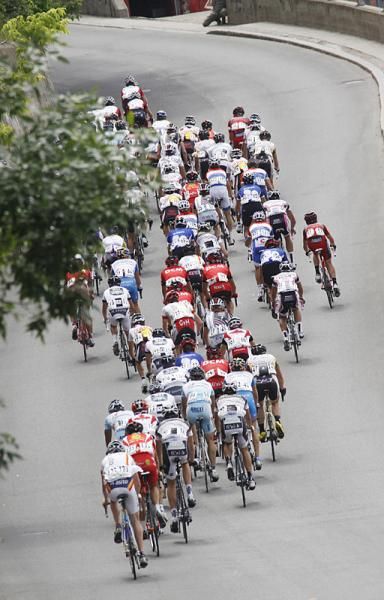 Climbing in Vieux-Quebec during stage five.